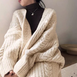 ÁO KHOÁC LEN CARDIGAN DÁNG DÀI ( SẴN MÀU BE )