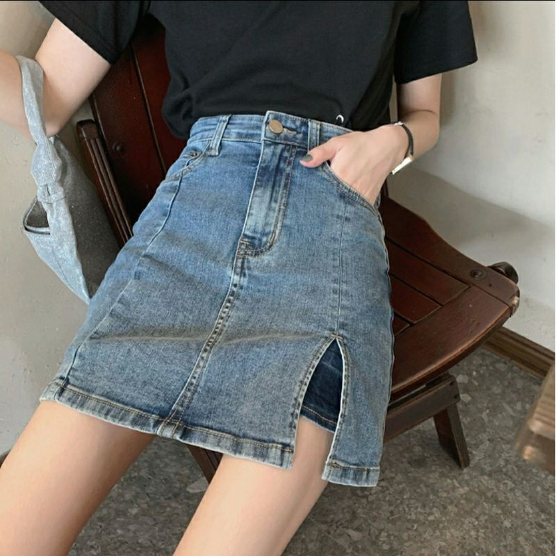 [ORDER] Chân váy jeans xẻ tà có lót trong | BigBuy360 - bigbuy360.vn