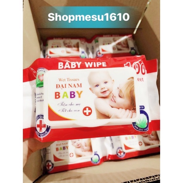 Khăn Giấy Ướt BABY WIPE ( Đại Nam ) Hộp 100 Tờ Sản Phẩm Chính Hãng Tiện Cho Mẹ Tốt Cho Bé - Khăn giấy cao cấp