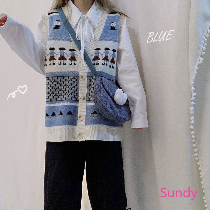 Áo Len Không Tay Dáng Rộng Thời Trang Mùa Đông Cho Nữ