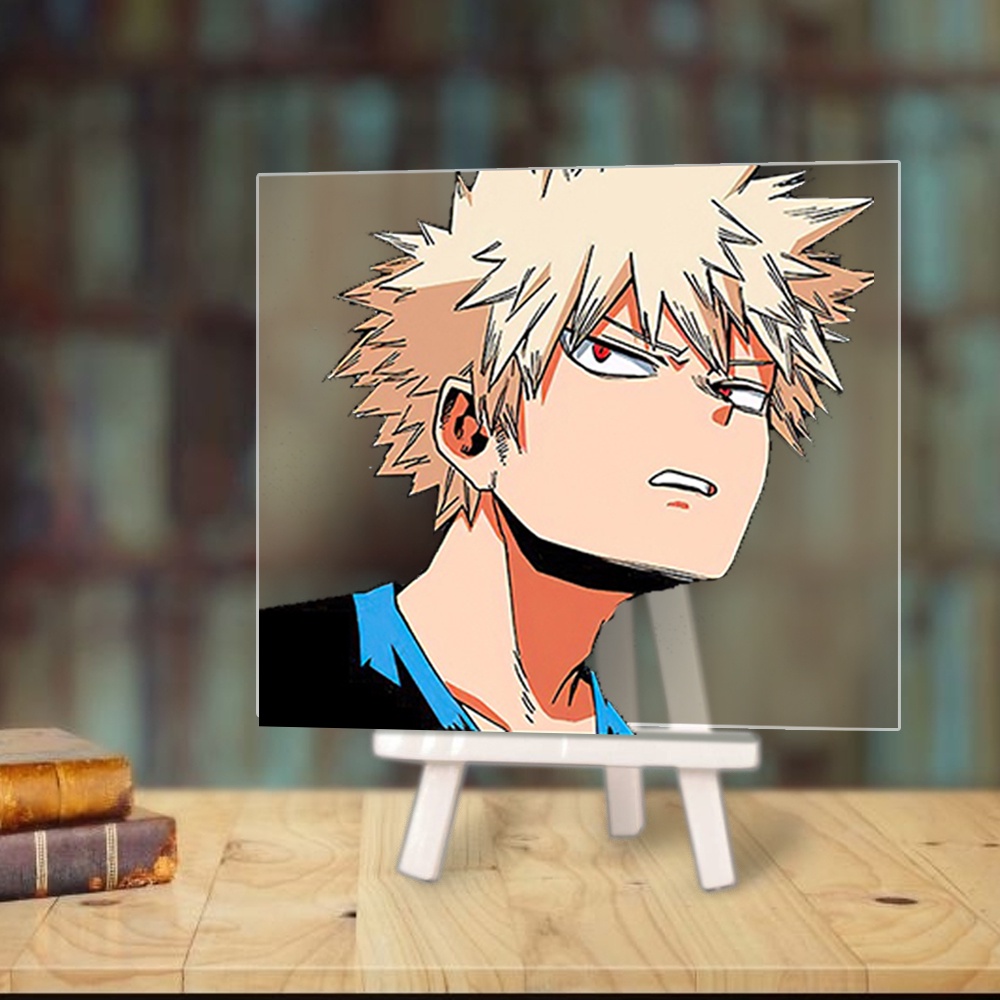 Tranh kính BOKU NO HERO ACADEMIA Học Viện Anh Hùng anime chibi acrylic mica trong trưng bày góc học tập xinh xắn