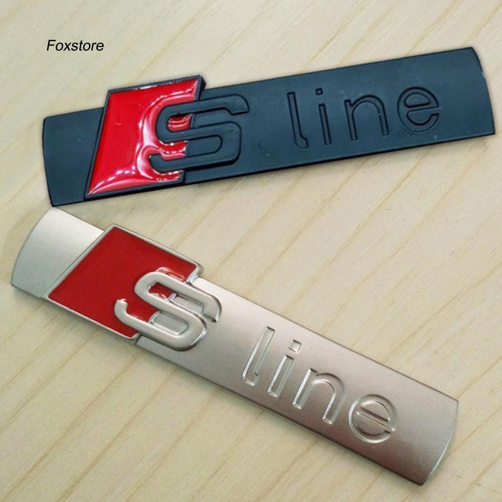 Sticker kim loại 3D dán xe hơi Audi Sline cao cấp