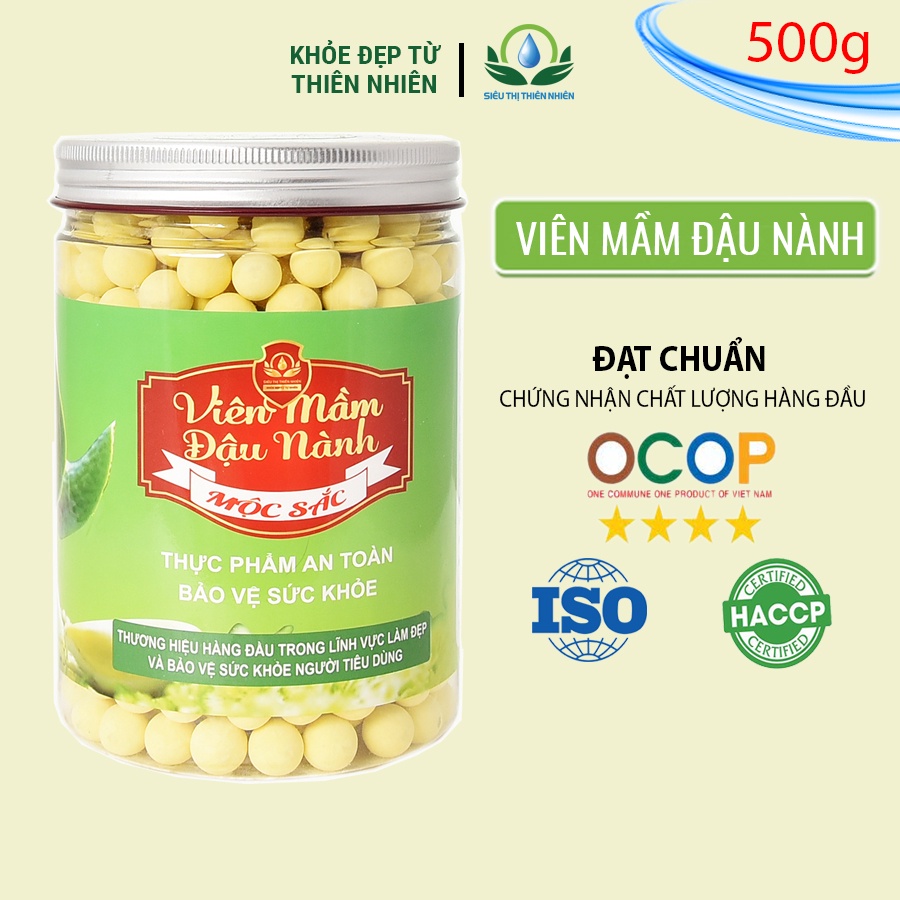 Viên mầm đậu nành Mộc Sắc hộp 500g giúp giảm cân, tăng vòng 1, giảm vòng 2