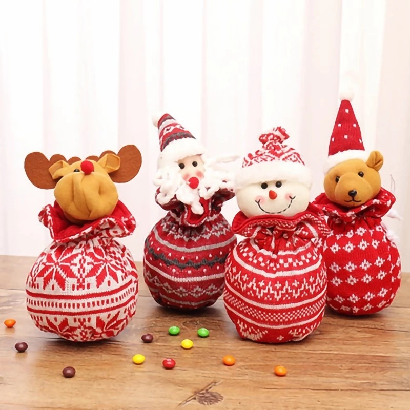 Túi đựng kẹo hình búp bê ông già Noel/người tuyết/tuần lộc/ông già Noel