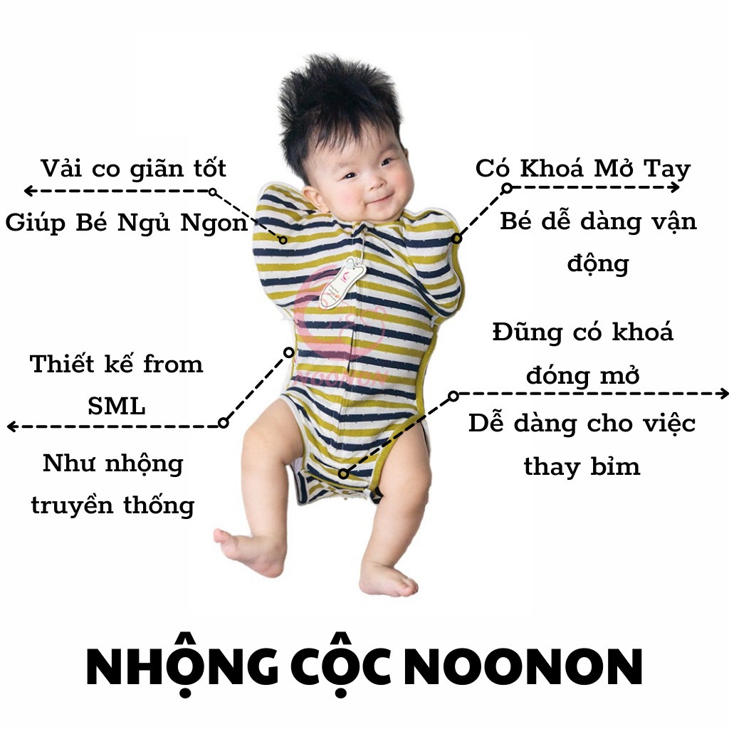 Nhộng Chũn Cộc Hở Chân NOONON cho bé ngủ ngon (chọn mẫu)