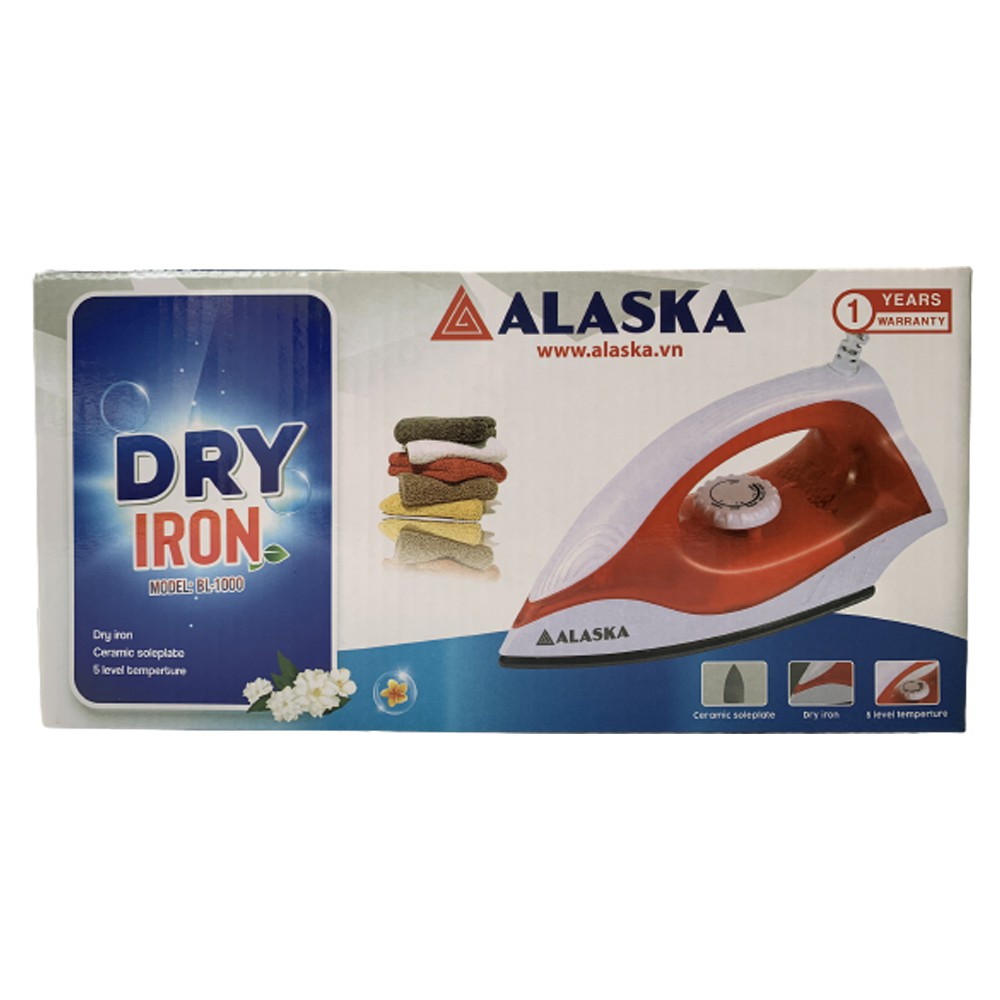 Bàn Ủi Alaska BL-1000 - Bàn Là Khô 250W – Phân Phối Chính Hãng, Bảo Hành 12 Tháng