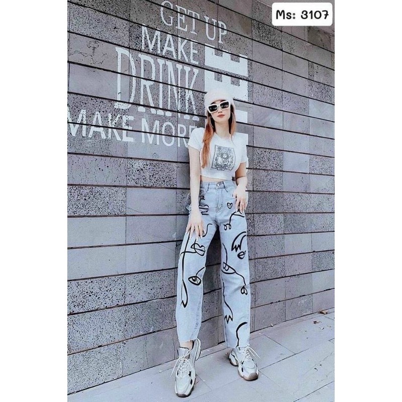 QUẦN JEANS HOẠ TIẾT (KÈM VIDEO HÌNH THẬT)