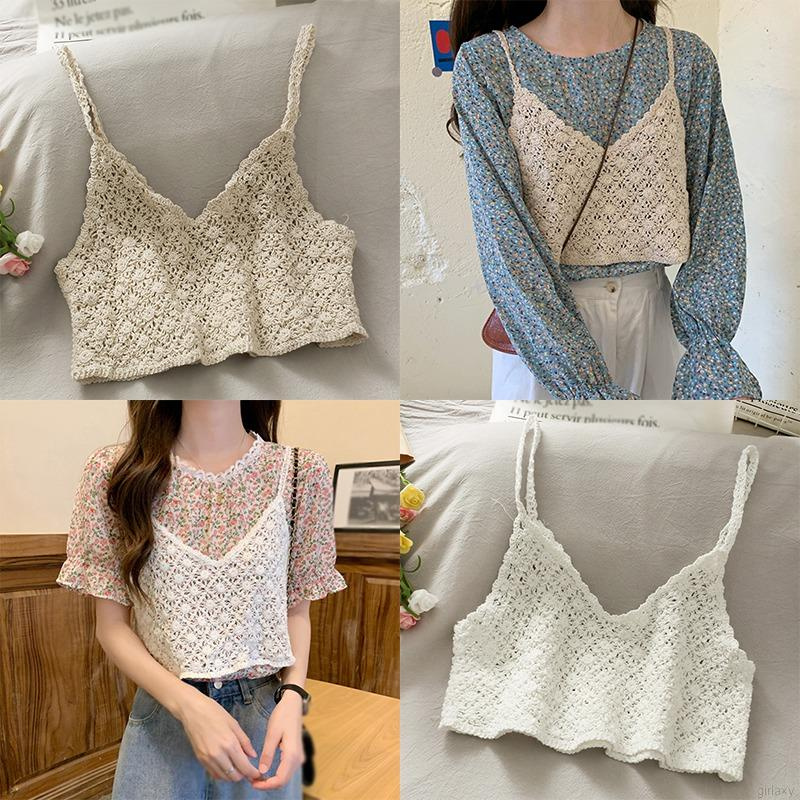 Áo Croptop Hai Dây Màu Sắc Đơn Giản Phong Cách Hàn Quốc