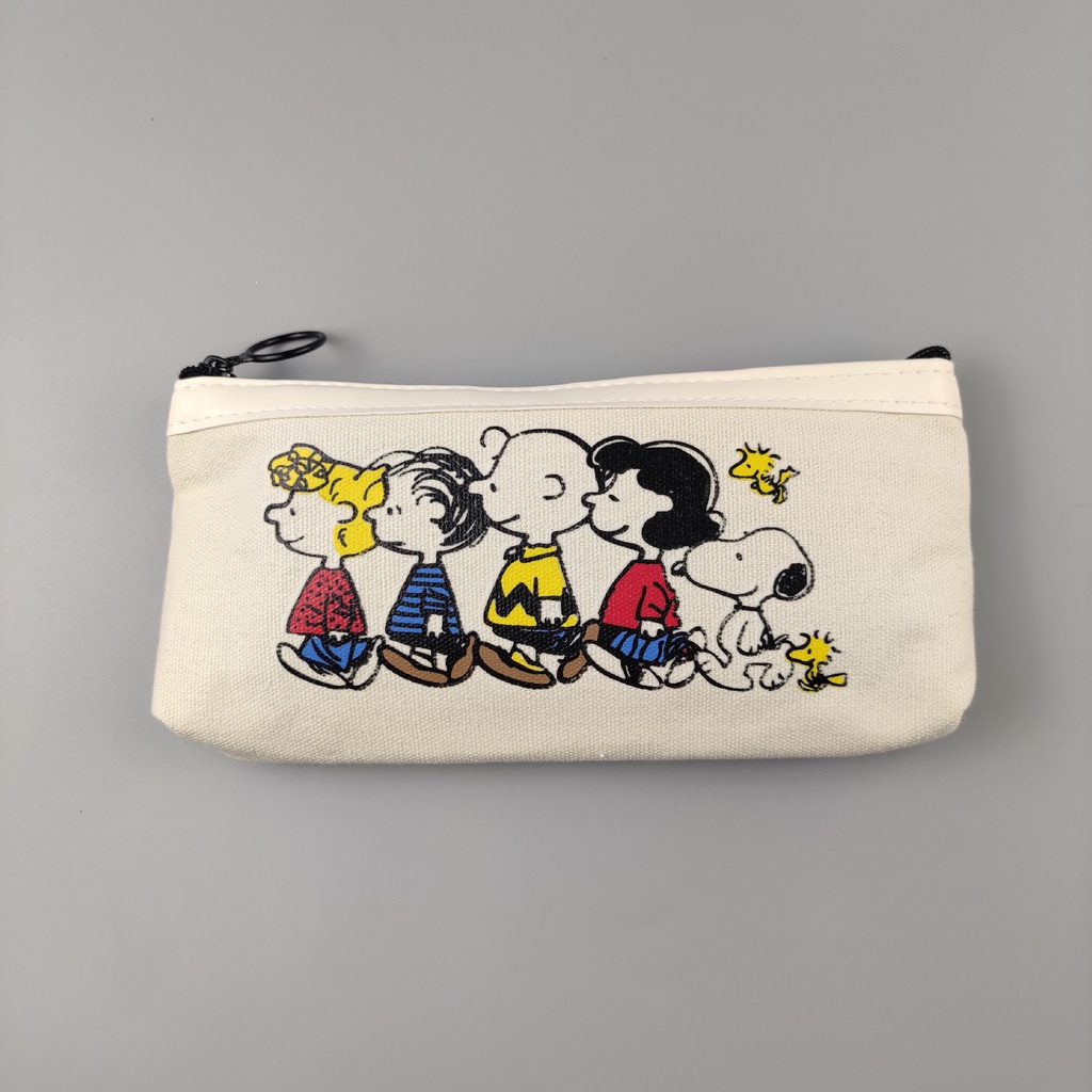 Túi Đựng Bút Bằng Vải Canvas In Hình Snoopy Dễ Thương Dành Cho Học Sinh