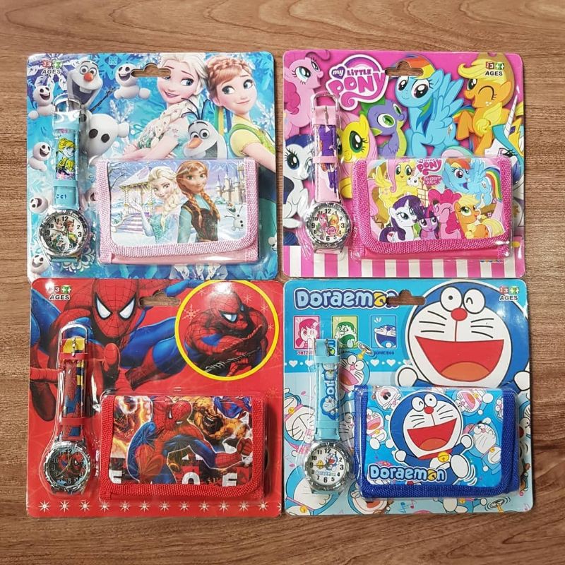 Bộ Đồng Hồ Đeo Tay + Ví Xinh Xắn Đáng Yêu Cho Bé | BigBuy360 - bigbuy360.vn