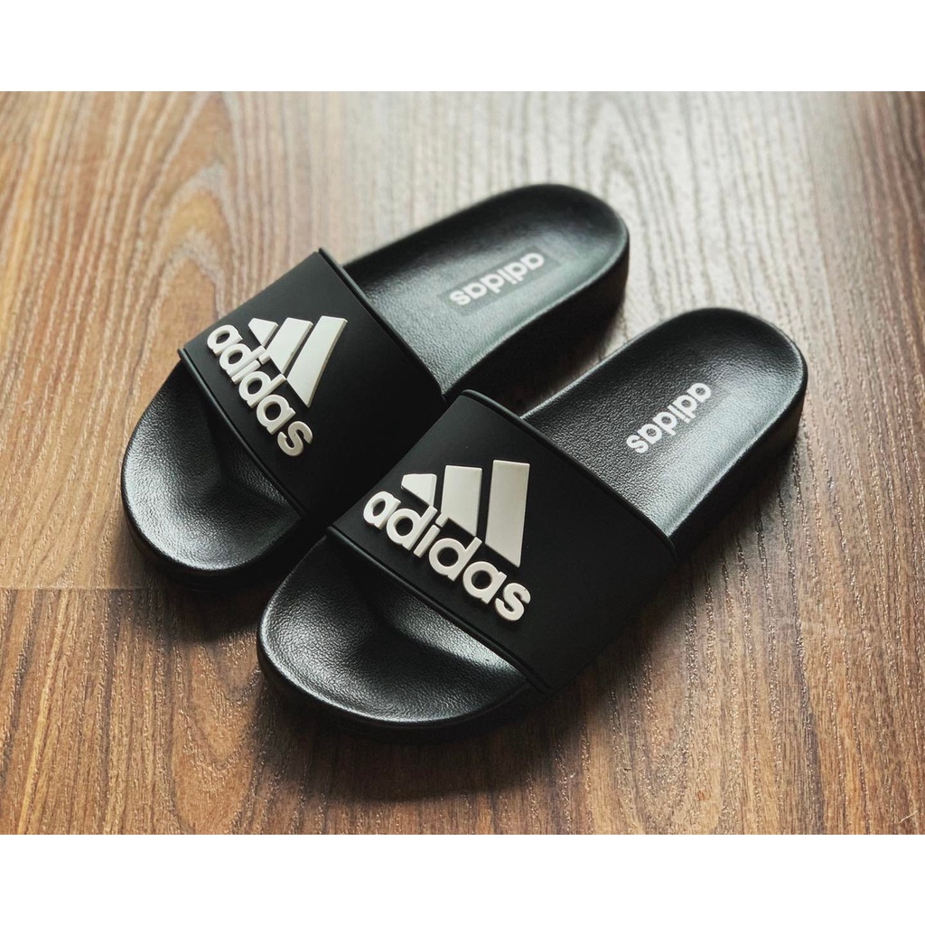 Dép Adidas logo cao su trắng