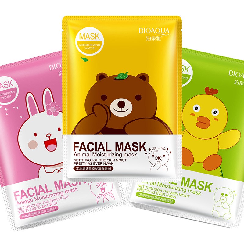 Lẻ 01 miếng mặt nạ dưỡng da Facial Mask ( Gấu Vịt Thỏ ) Bioaqua