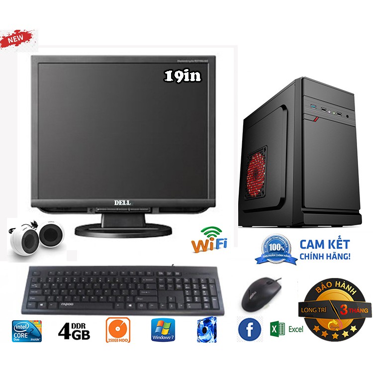 Bộ máy tính học tập.lướt web,photoshop,lcd 19in -chính hãng