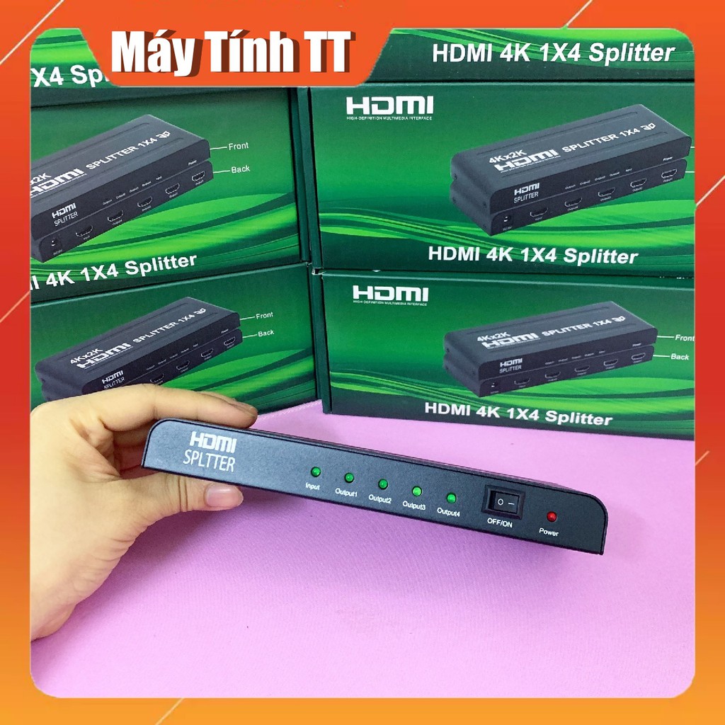 Bộ chia HDMI 1 ra 4 / 1 ra 2 màn hình mach dài xịn 4K Full HD - HUB HDMI 1 ra 4 hỗ trợ 3D mạch dài