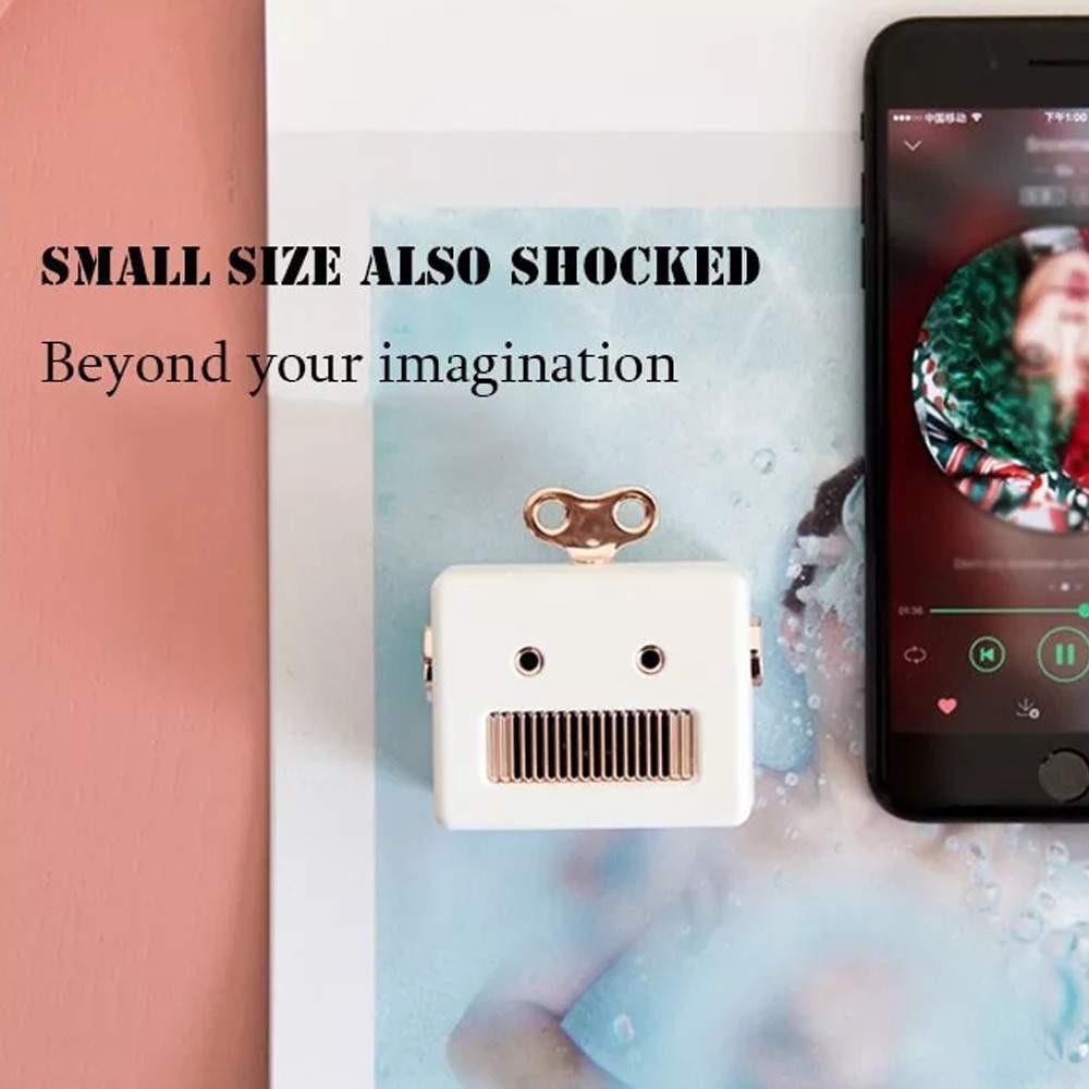☎Loa Xiaomi 3 Life Mini hình rô bốt hoạt âm thanh trầm kết nối bluetooth có mic dùng cho cuộc gọi rảnh tay