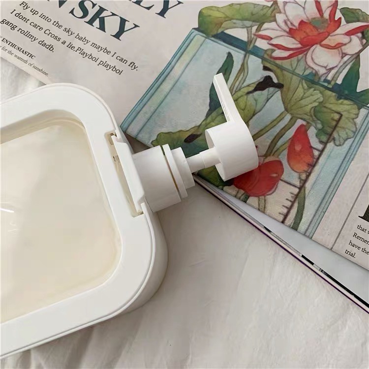 Bình đựng xà phòng, nước rửa tay màu trắng phong cách Hàn Quốc