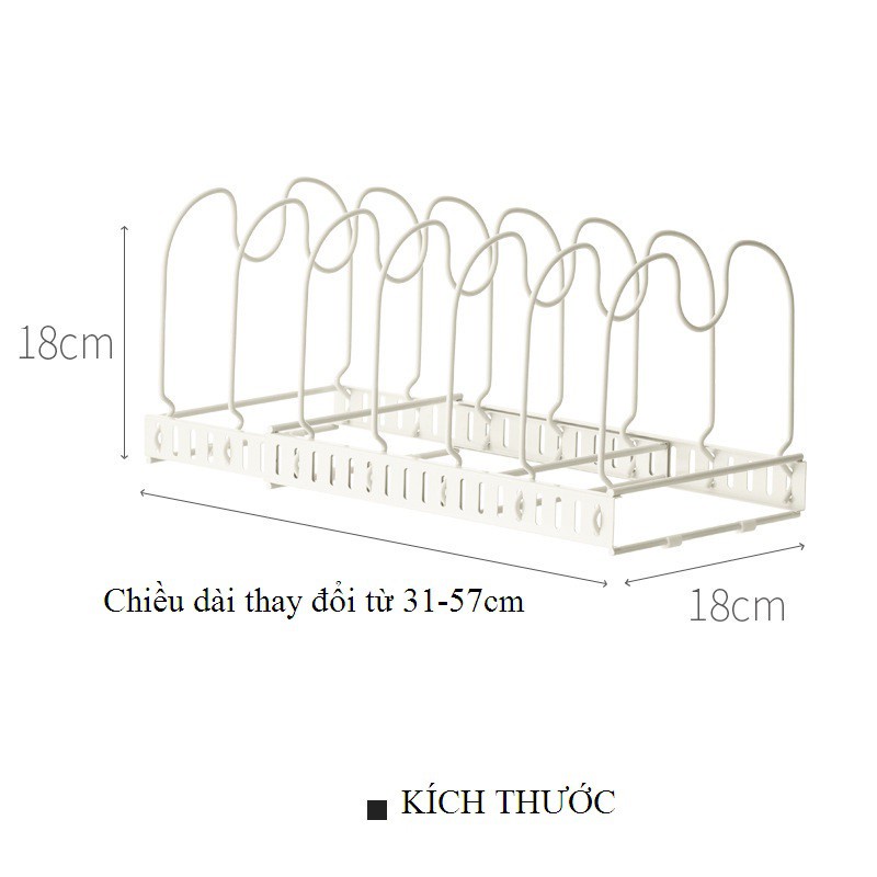 (Bán Buôn Sỉ) Giá úp xoong nồi kệ úp vung nồi đồ gia dụng sơn tĩnh điện có thể điều chinh chiều dài