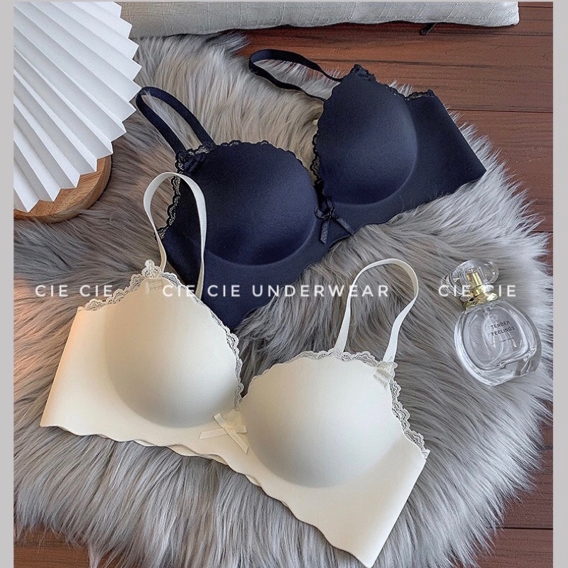 Áo lót su không gọng viền ren đệm vừa 2 cm nâng ngực tự nhiên 032