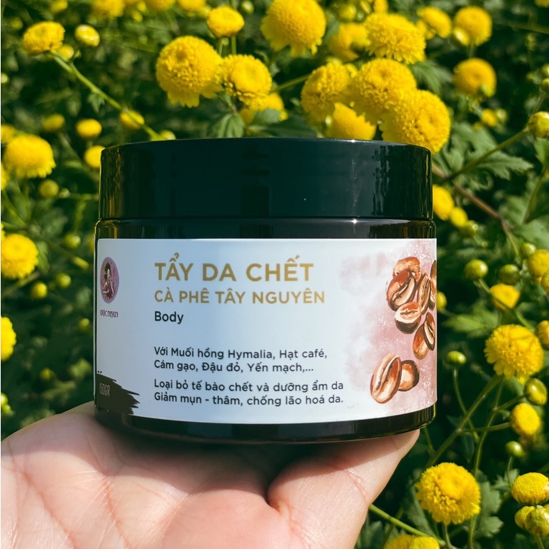 Tẩy da chết cà phê tây nguyên 200gr Mộc Nhan Natural, chống lão hóa, cấp ẩm da, giảm thâm mụn