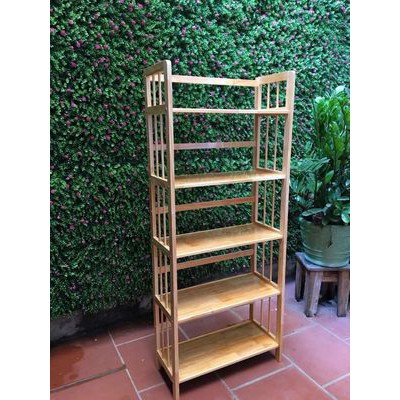 Kệ Sách Gỗ Cao Su 5 Tầng Đầy Đủ Kích Thước Chống Mối Mọt