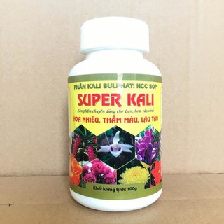 Phân bón Super kali - Kali sunphat hũ 100g, giúp cây nhiều hoa, thắm màu, lâu tàn, sản phẩm chuyên dùng cho hoa lan, cây