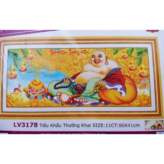 Tranh thêu chữ thập Phật di lặc LV3178