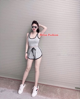 Bộ đồ thể thao chất cotton ( video quay thật )