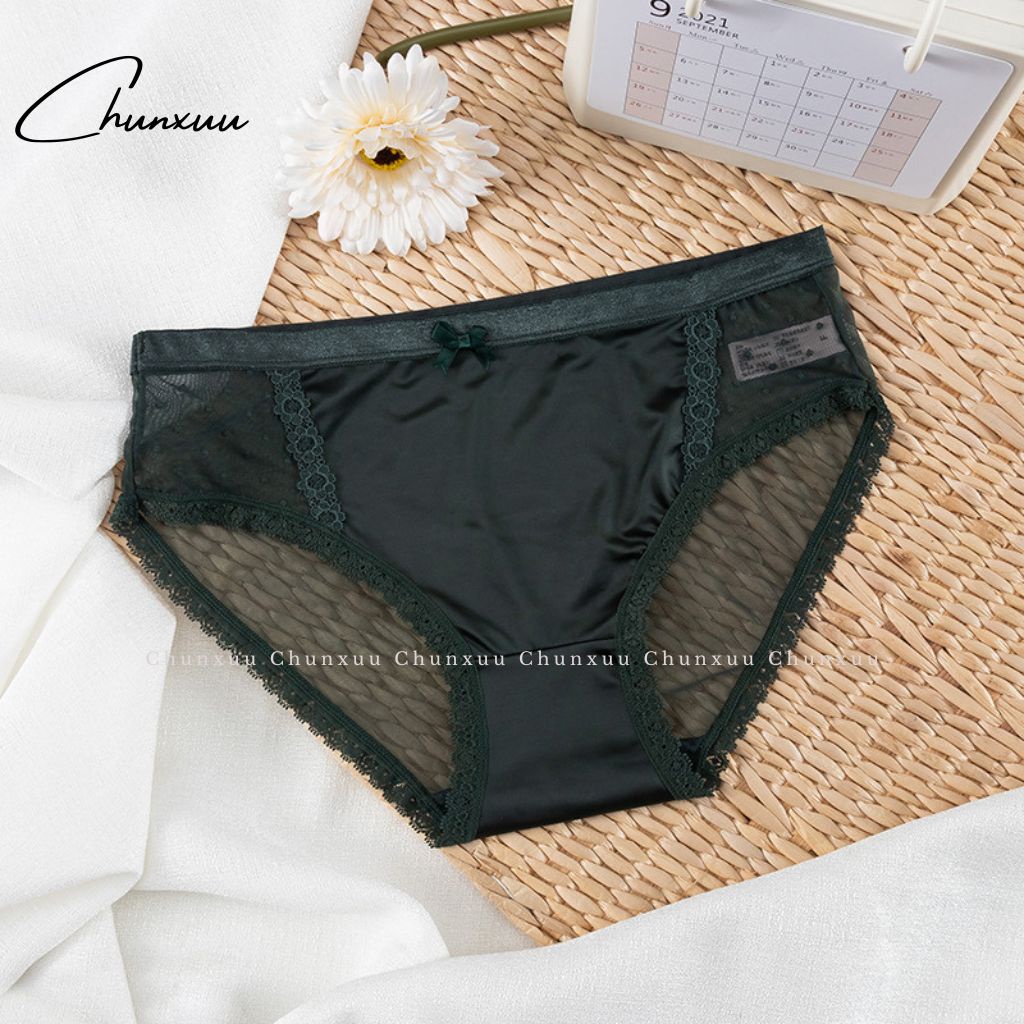Quần lót nữ su lạnh cao cấp phối viền ren mềm mịn thoáng mát CHUNXUU - QC100