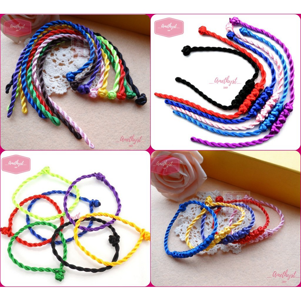 Vòng Tay Chỉ Đỏ Handmade Rút Dây May Mắn An Yên