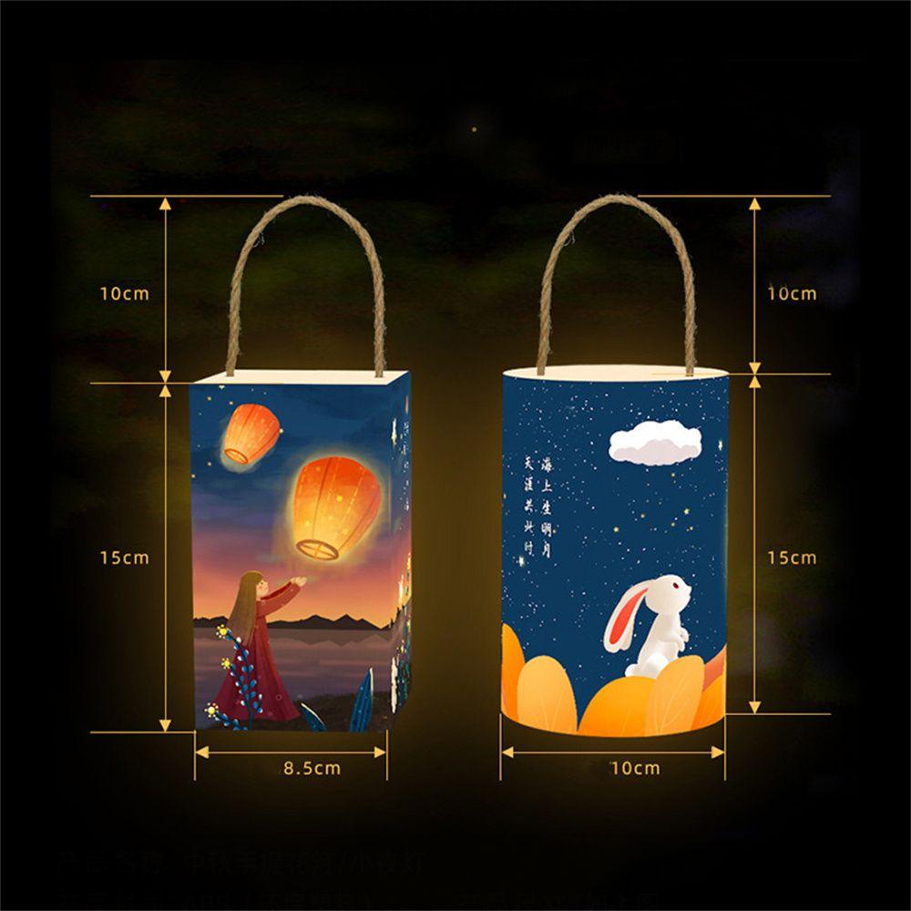 Lồng Đèn Trung Hoa Thủ Công Hình Mặt Trăng Có Thể Sạc Lại Bằng Cổng USB Trang Trí Lễ Hội Mùa Thu