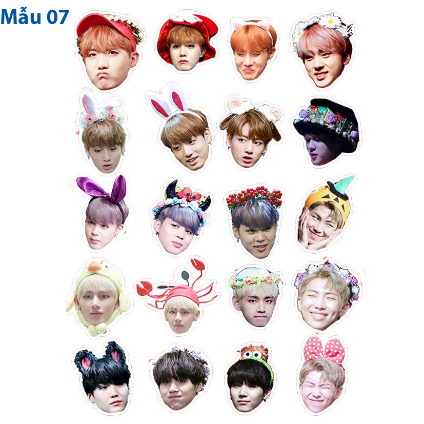 Sticker / Hình dán nhóm nhạc BTS (1 set như hình -25k)