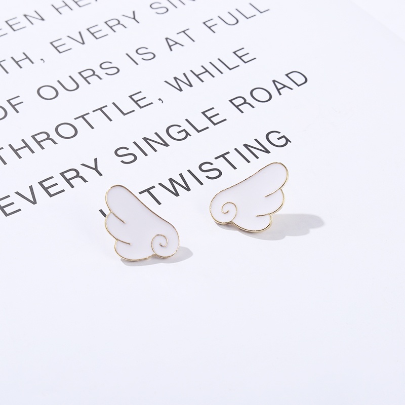 Ghim cài áo QIHE JEWELRY hình đôi cánh thiên thần đáng yêu trang trí túi xách dành cho phái nữ