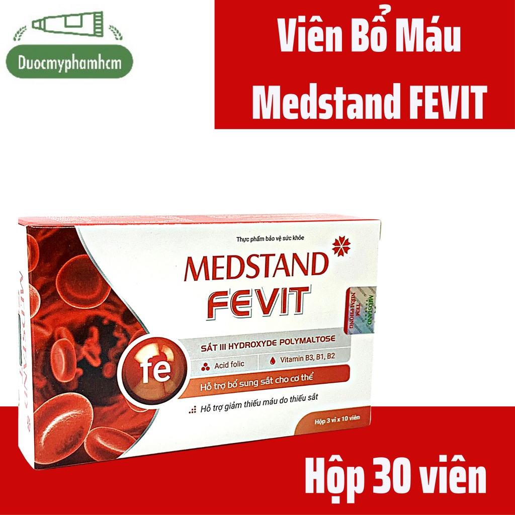 Medstand Fevit- Bổ Sung Sắt Cho Thể, Bổ Máu- Hộp 30 viên