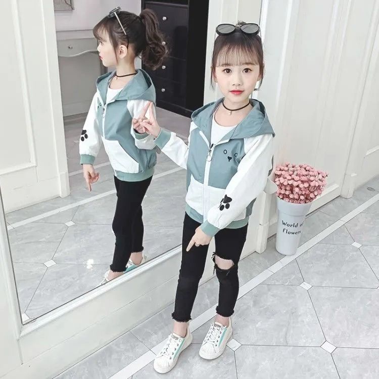 Áo Khoác Thời Trang Xuân Thu Hàn Quốc Mới Dành Cho Bé Gái 2021