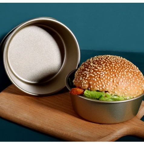 Khuôn Làm Bánh Hamburger Hình Tròn Chống Dính Tiện Dụng Diy