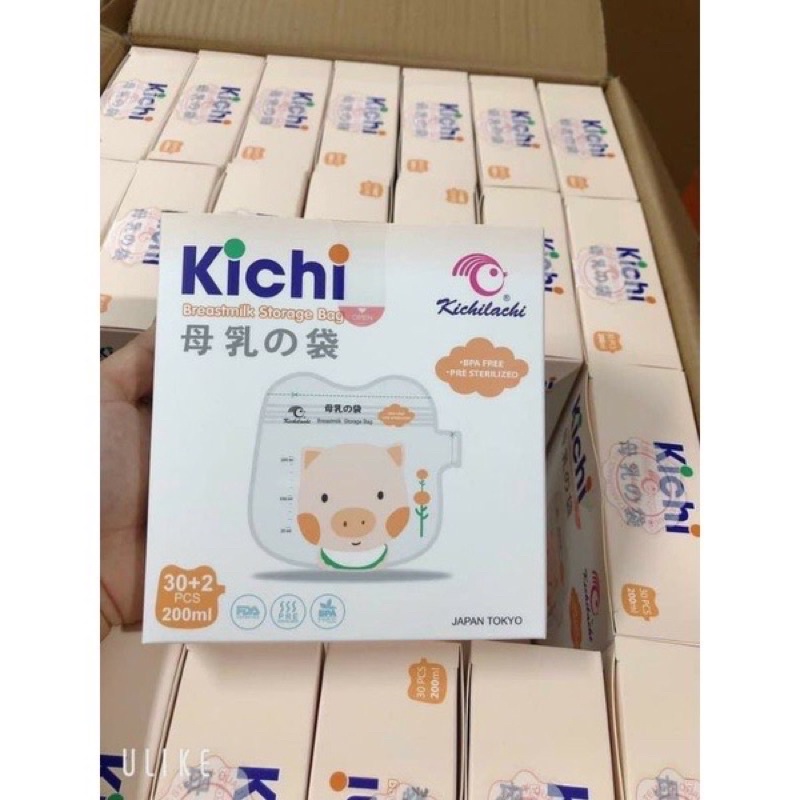 hộp 30 túi chữ sữa kichi hình heo 200ml ( tặng thêm 2 túi)