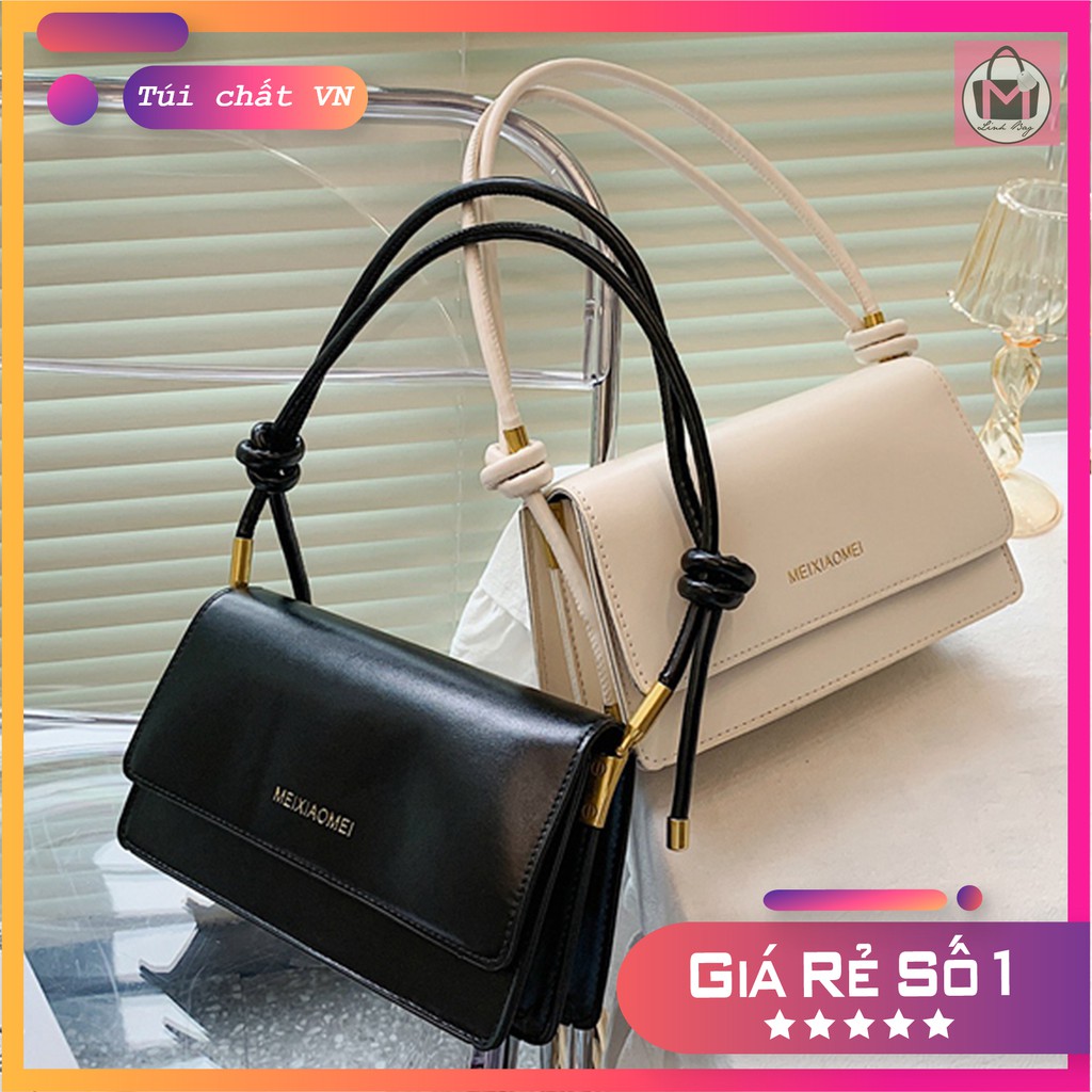 Túi kẹp nách baguette phong cách kiểu Pháp 2021 dây tròn da trơn cao cấp size 24 | BigBuy360 - bigbuy360.vn