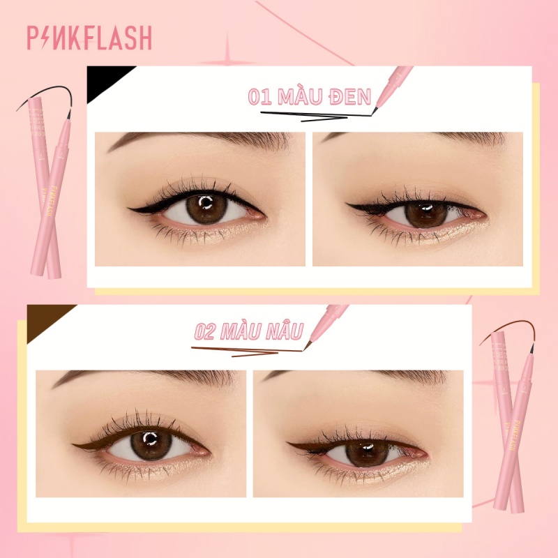 Bút kẻ mắt dạng lỏng PINKFLASH nhanh khô chống thấm nước lâu trôi siêu mảnh 0.01mm