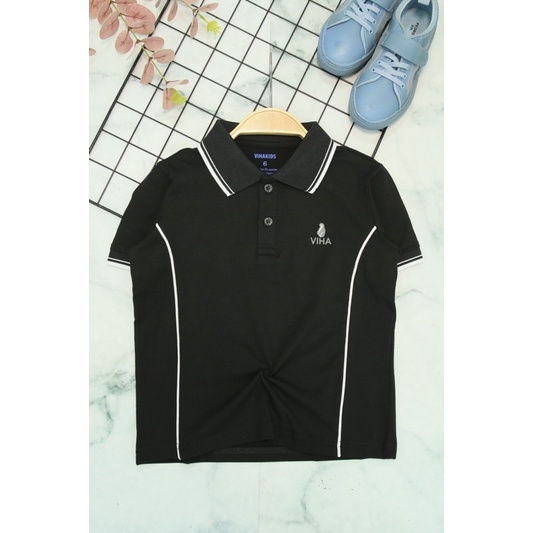 Áo Polo cotton thêu NY cổ Đức mở khuy, size đại 9-19 tuổi, áo thun cổ Đức cỡ lớn cho bé trai