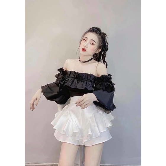 Áo trễ vai bèo tay phồng