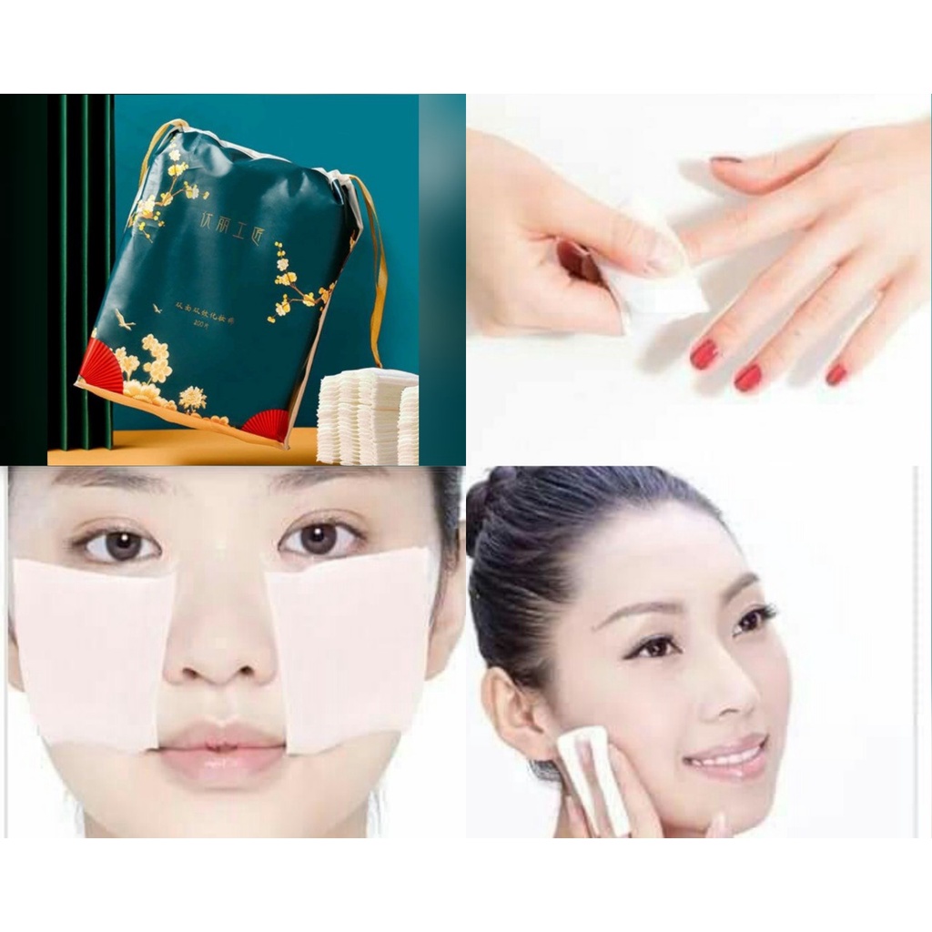 Bông Tẩy Trang 200 Miếng You-li Cổ Trang Xanh Than