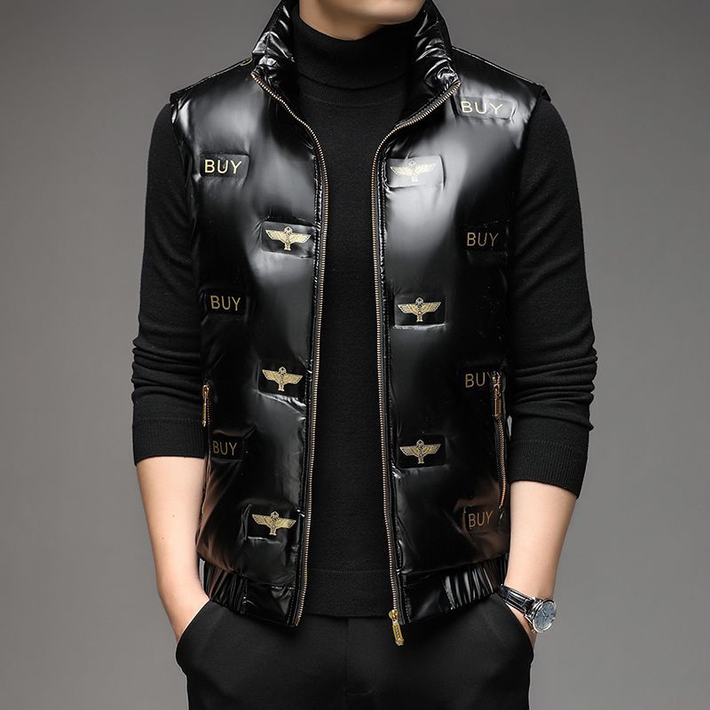 Áo Khoác Phao Không Tay Cổ Đứng Dáng Rộng Dày Dặn Ấm Áp Phong Cách Hàn Quốc Cho Nam