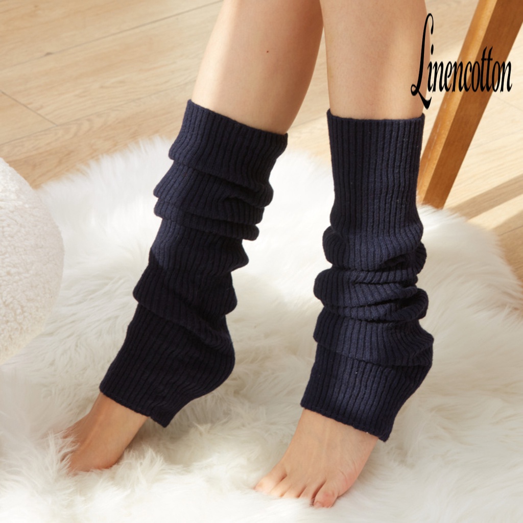 1 Đôi Vớ Ống Chân Đan Len Co Giãn Thoáng Khí Chống Lạnh Phong Cách Harajuku Nhật Bản