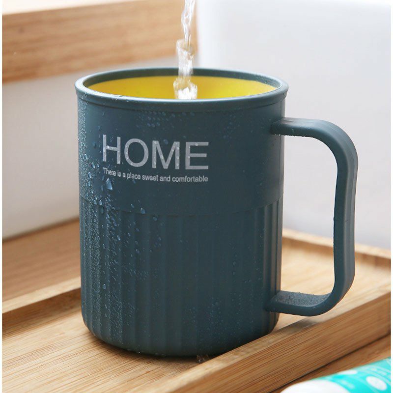 Cốc ly uống nước, đánh răng chữ Home có quai cầm