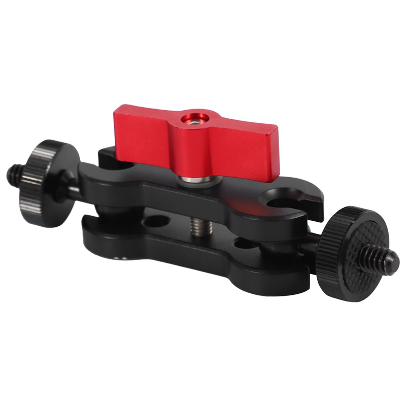 Cánh Tay Gắn Máy Ảnh DSLR Hai Đầu Bi 1 / 4 inch Bằng Hợp Kim Nhôm Đa Năng Màu Đỏ