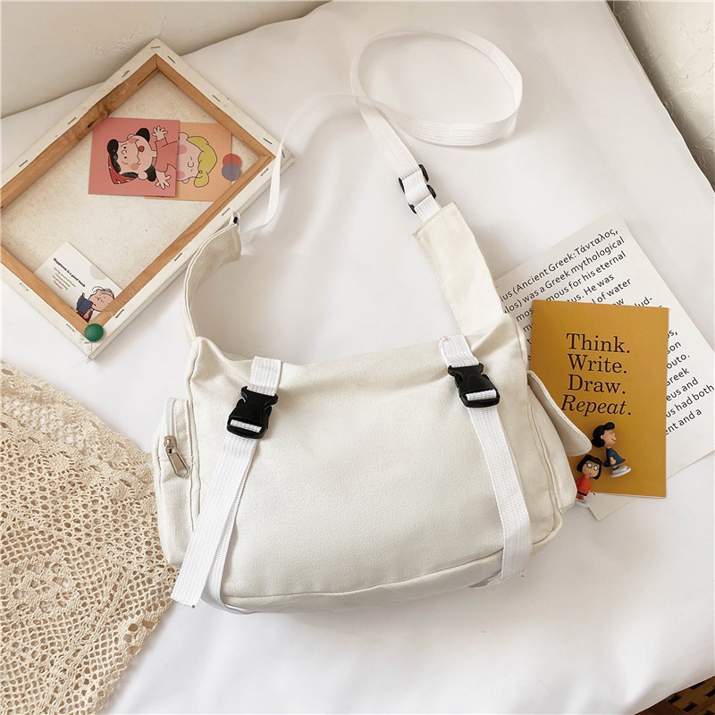 Túi Xách Canvas Sức Chứa Lớn Kiểu Dáng Đơn Giản Thời Trang Cho Nữ
