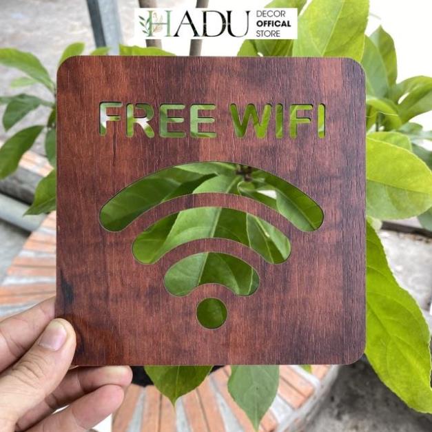 Bảng Gỗ Decor Free Wifi trang trí quán Cafe Homestay - HaduDecor