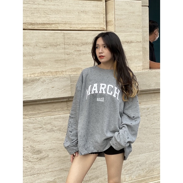 [Mã 12FASHIONSALE1 giảm 10K đơn 50K] Áo Sweater Nỉ Bông MARCH Nam Nữ Unisex (Ảnh thật/Có sẵn) | BigBuy360 - bigbuy360.vn