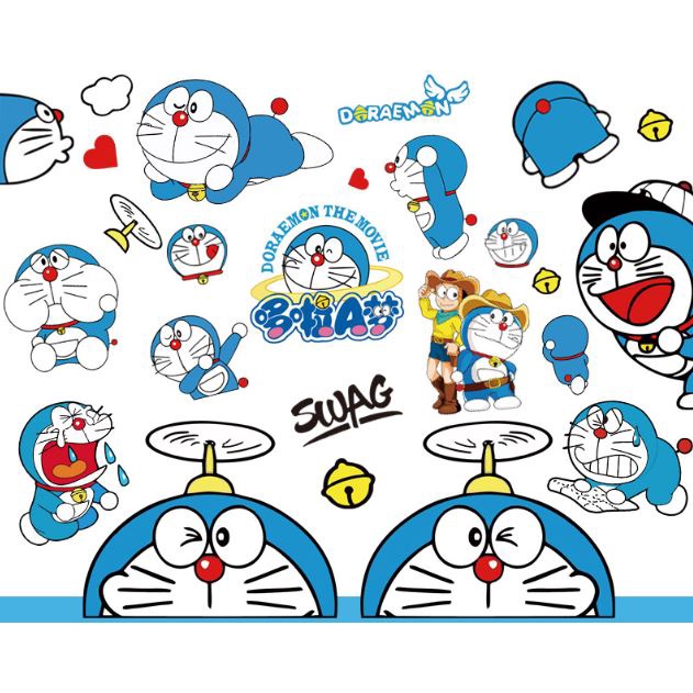 Sticker Dán Trang Trí Xe Hơi Hình Doraemon Đáng Yêu Tự Dính365