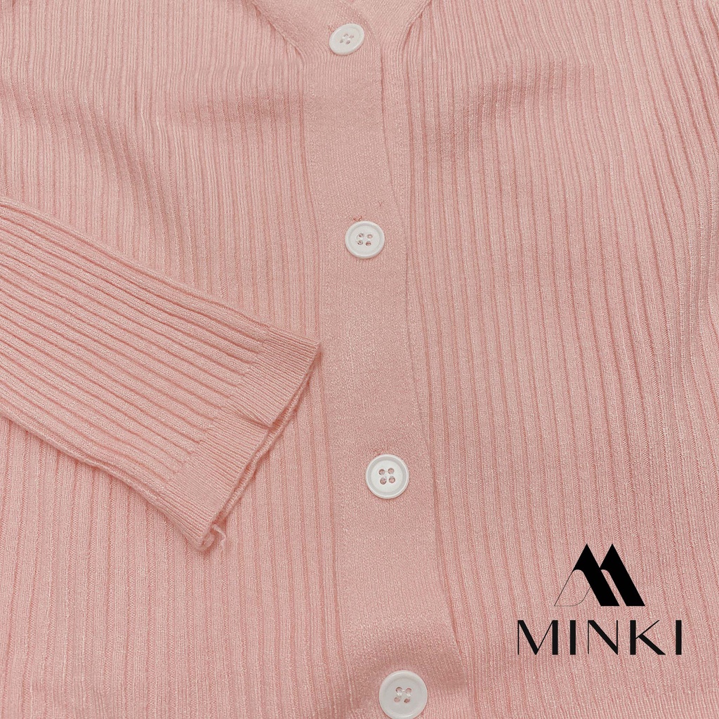 ÁO CARDIGAN LEN CÚC TRẮNG - LEN CAO CẤP CO GIÃN SIÊU TỐT - MÀU XANH/ HỒNG/ TRẮNG | BigBuy360 - bigbuy360.vn